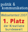 Webseitentest 2007 - 1. Platz der Kreativste bundesweit